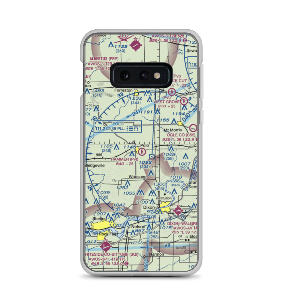 Hammer Airport (00IL) VFR Sectional Samsung Case Samsung Galaxy S10e model shown