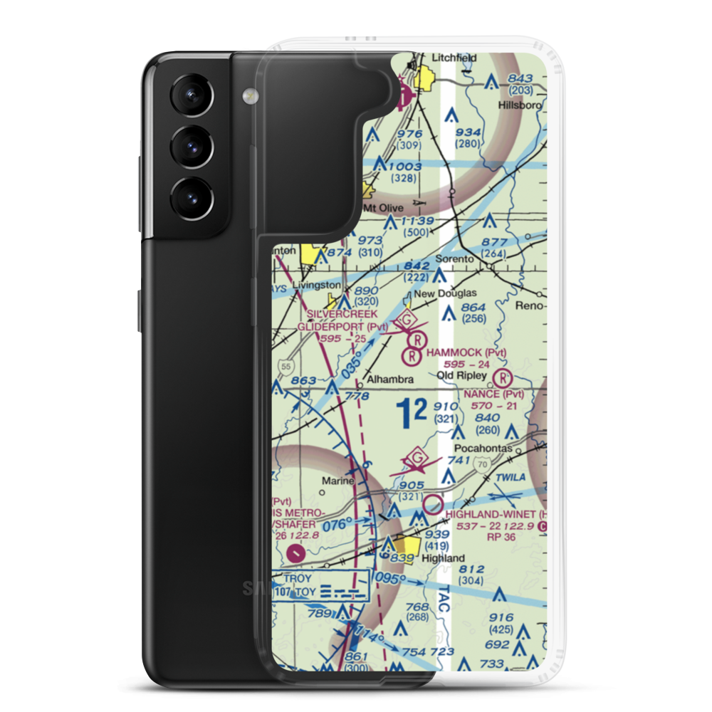 Hammock Field (7IS7) VFR Sectional Samsung Case Samsung Galaxy S21 Plus model shown