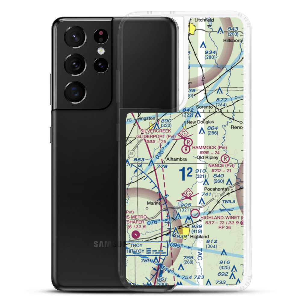 Hammock Field (7IS7) VFR Sectional Samsung Case Samsung Galaxy S21 Ultra model shown