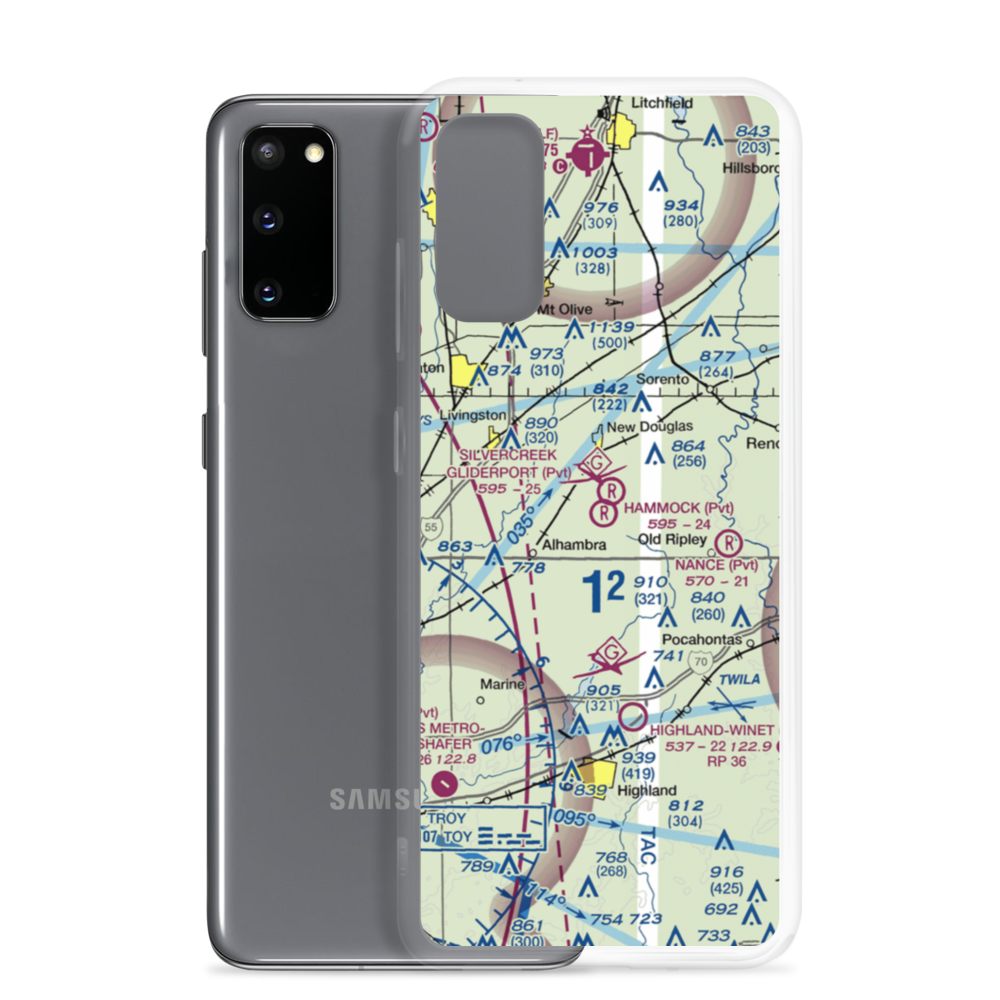 Hammock Field (7IS7) VFR Sectional Samsung Case Samsung Galaxy S20 model shown
