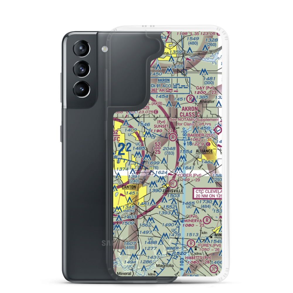 Hammond Airport (25OH) VFR Sectional Samsung Case Samsung Galaxy S21 model shown