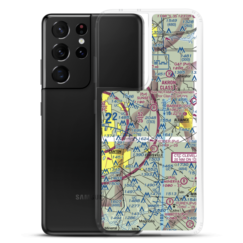Hammond Airport (25OH) VFR Sectional Samsung Case Samsung Galaxy S21 Ultra model shown