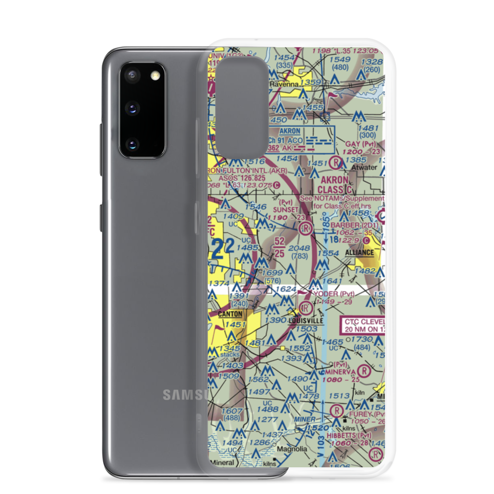 Hammond Airport (25OH) VFR Sectional Samsung Case Samsung Galaxy S20 model shown