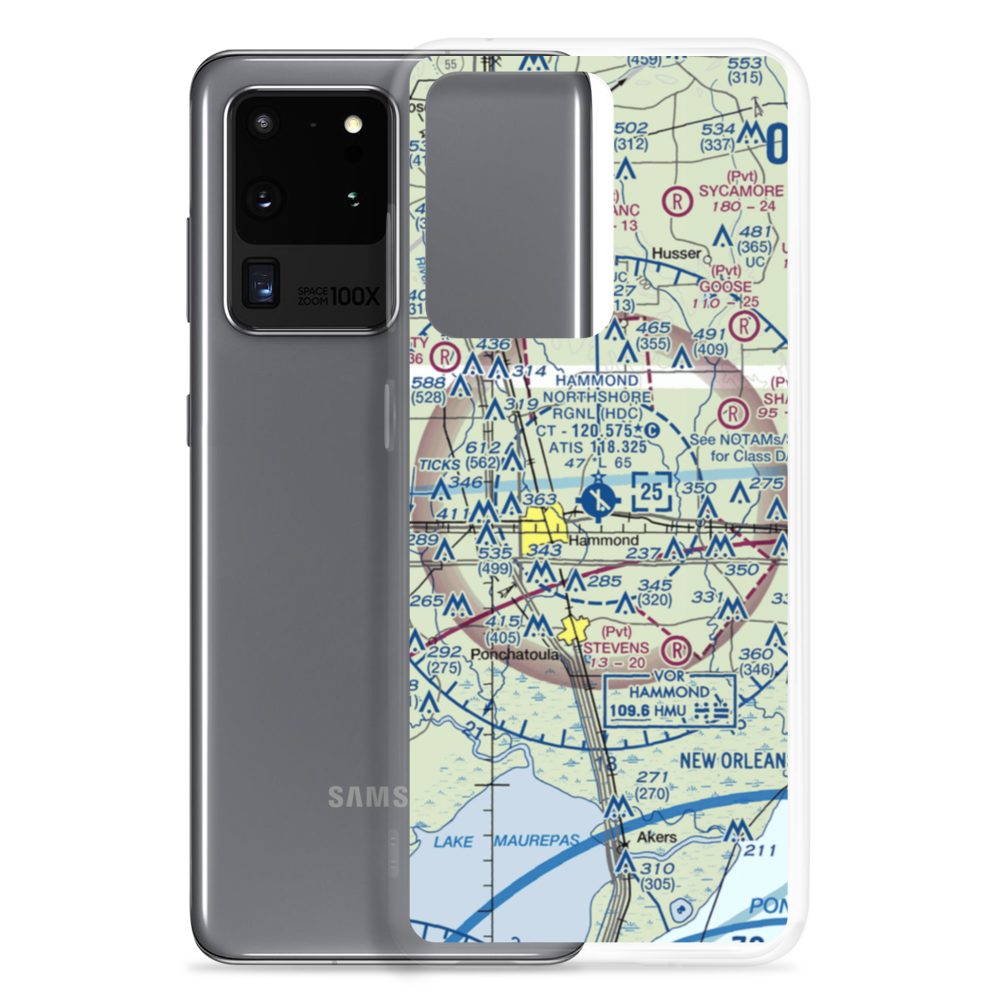 Hammond Northshore Regional Airport (HDC) VFR Sectional Samsung Case Samsung Galaxy S20 Ultra model shown