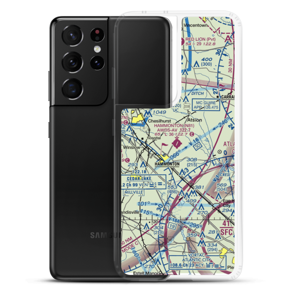 Hammonton Municipal Airport (N81) VFR Sectional Samsung Case Samsung Galaxy S21 Ultra model shown