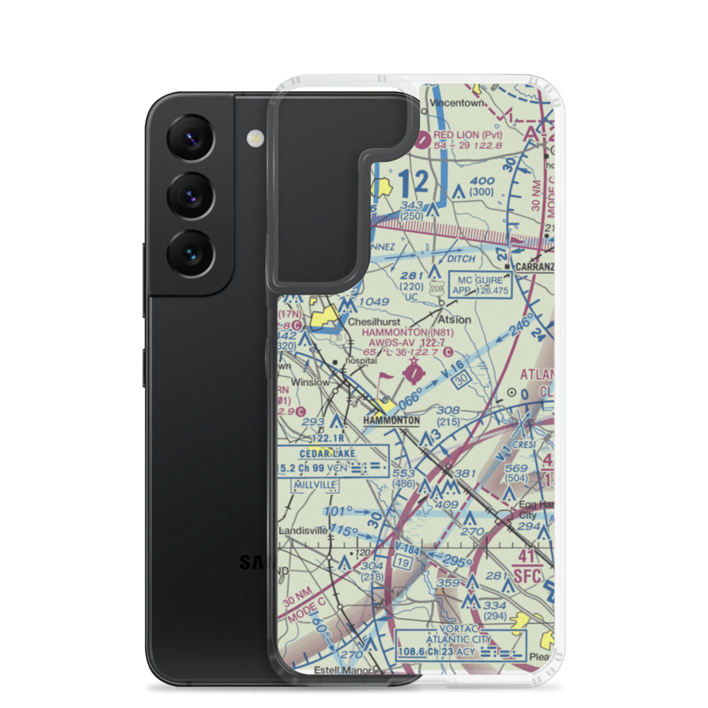 Hammonton Municipal Airport (N81) VFR Sectional Samsung Case Samsung Galaxy S22 model shown