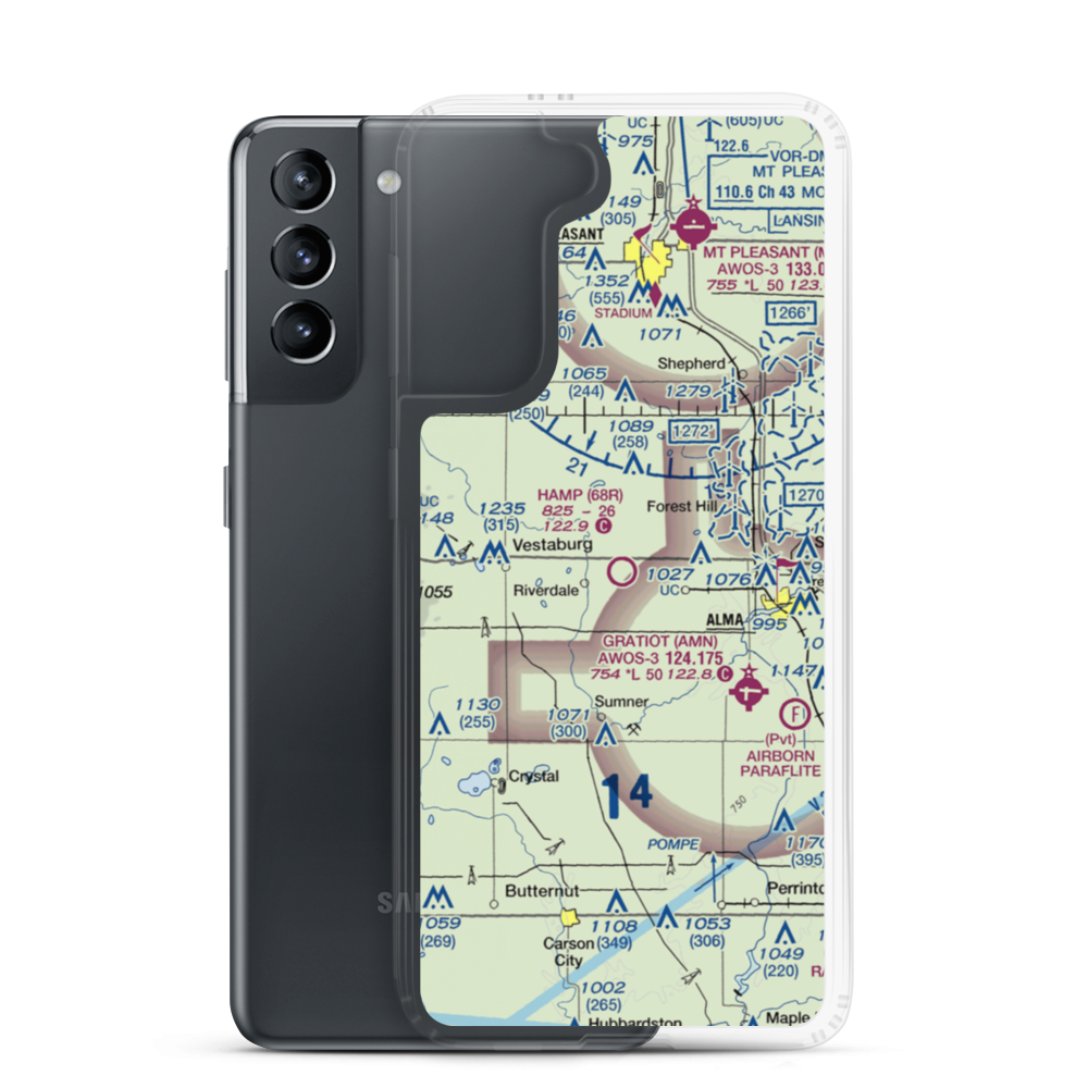 Hamp Airport (68R) VFR Sectional Samsung Case Samsung Galaxy S21 model shown