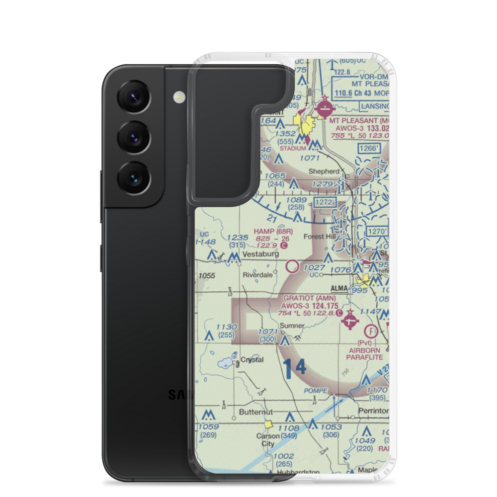 Hamp Airport (68R) VFR Sectional Samsung Case Samsung Galaxy S22 model shown