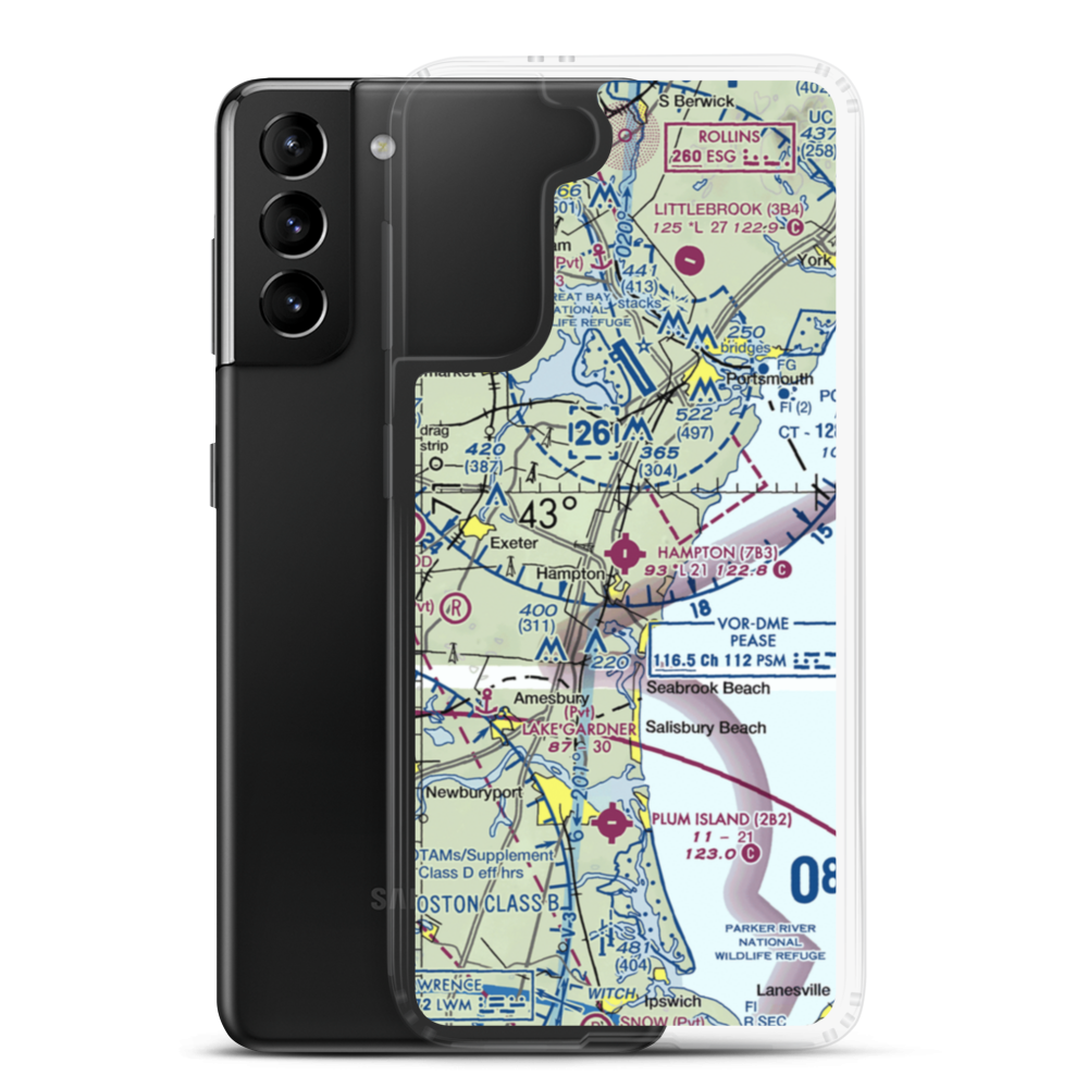 Hampton Airfield (7B3) VFR Sectional Samsung Case Samsung Galaxy S21 Plus model shown