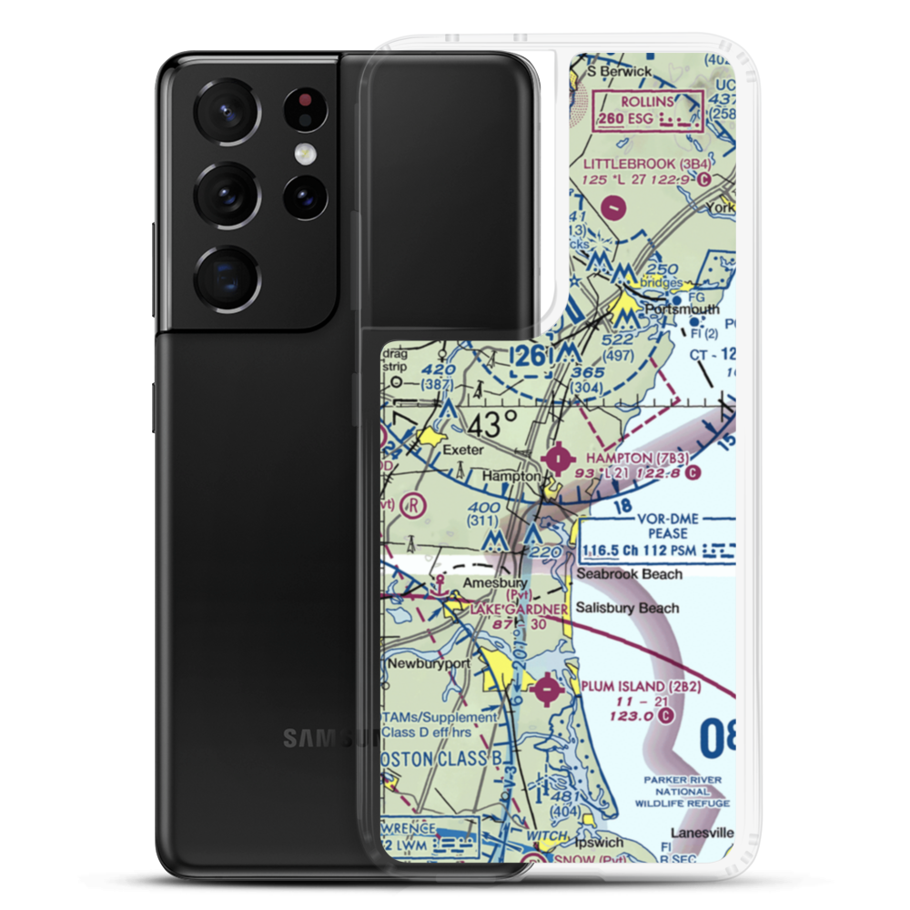 Hampton Airfield (7B3) VFR Sectional Samsung Case Samsung Galaxy S21 Ultra model shown