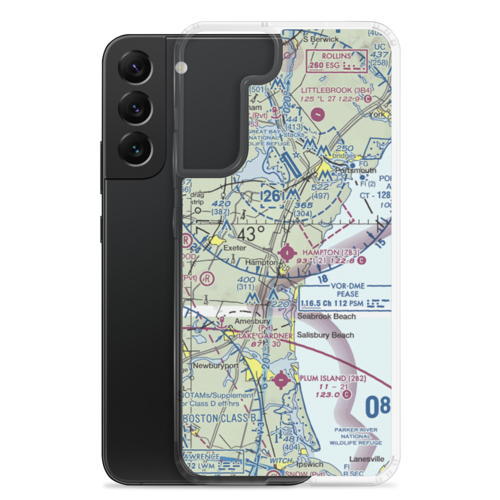 Hampton Airfield (7B3) VFR Sectional Samsung Case Samsung Galaxy S22 Plus model shown