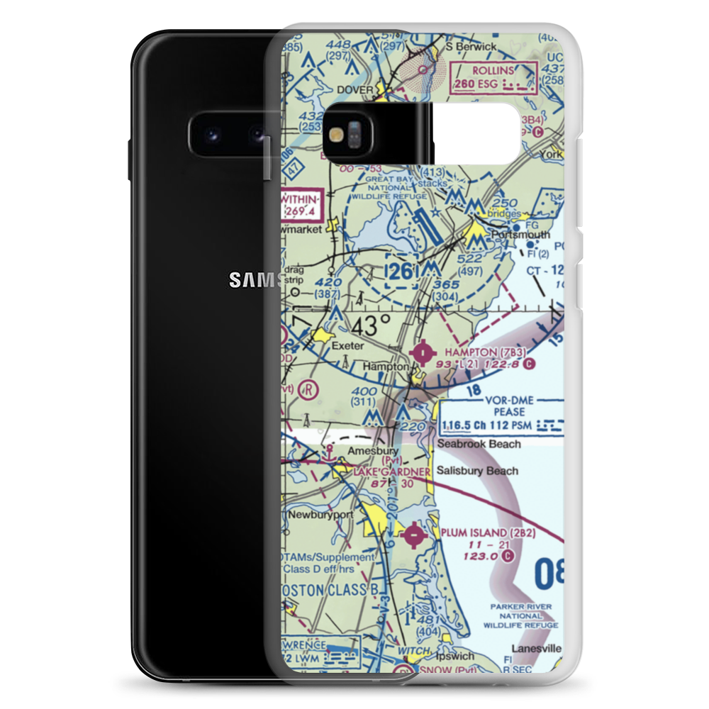 Hampton Airfield (7B3) VFR Sectional Samsung Case Samsung Galaxy S10+ model shown