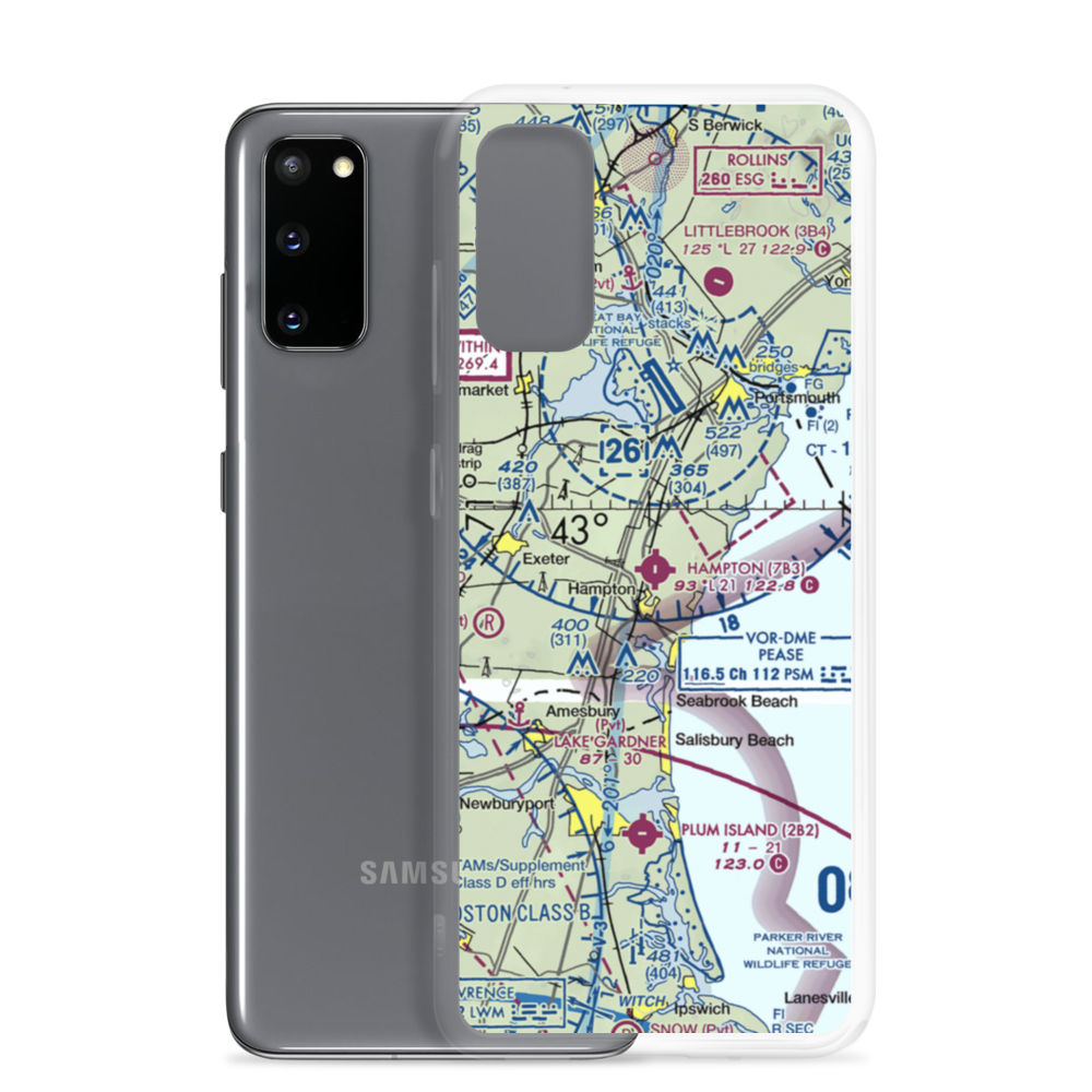 Hampton Airfield (7B3) VFR Sectional Samsung Case Samsung Galaxy S20 model shown