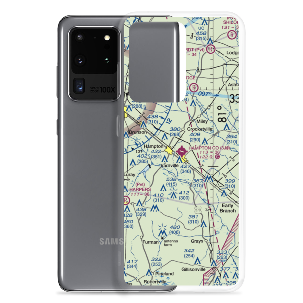 Hampton County Airport (3J0) VFR Sectional Samsung Case Samsung Galaxy S20 Ultra model shown