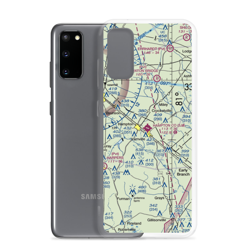 Hampton County Airport (3J0) VFR Sectional Samsung Case Samsung Galaxy S20 model shown
