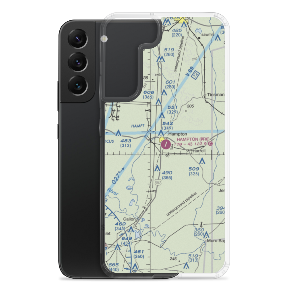 Hampton Municipal Airport (0R6) VFR Sectional Samsung Case Samsung Galaxy S22 Plus model shown