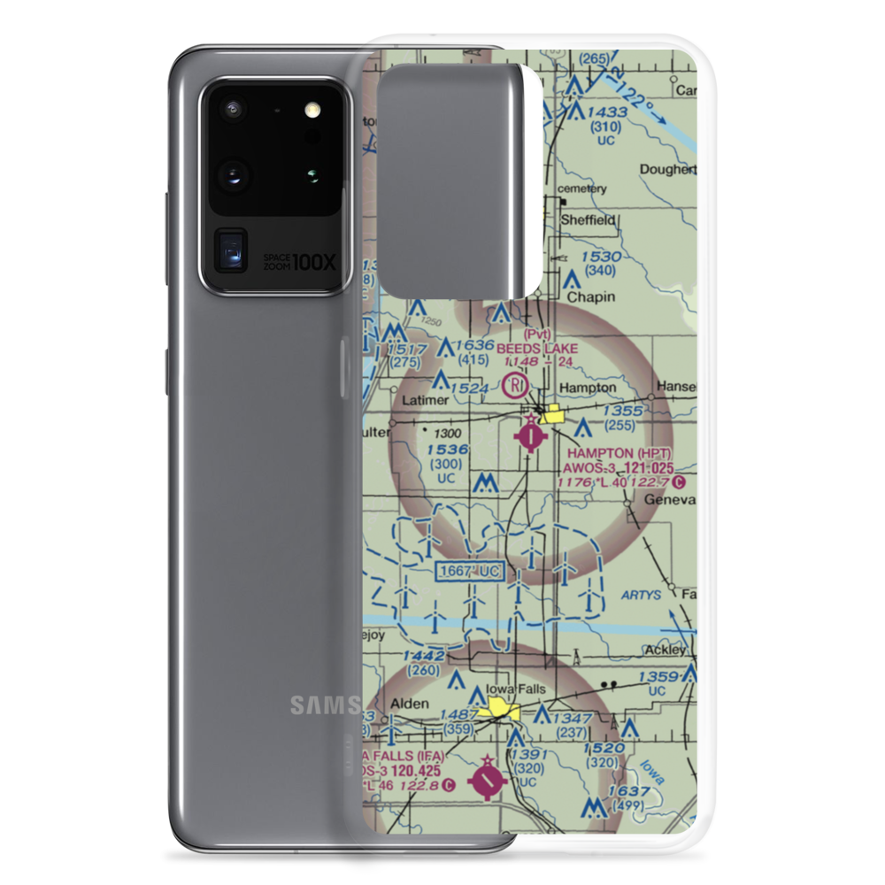 Hampton Municipal Airport (HPT) VFR Sectional Samsung Case Samsung Galaxy S20 Ultra model shown