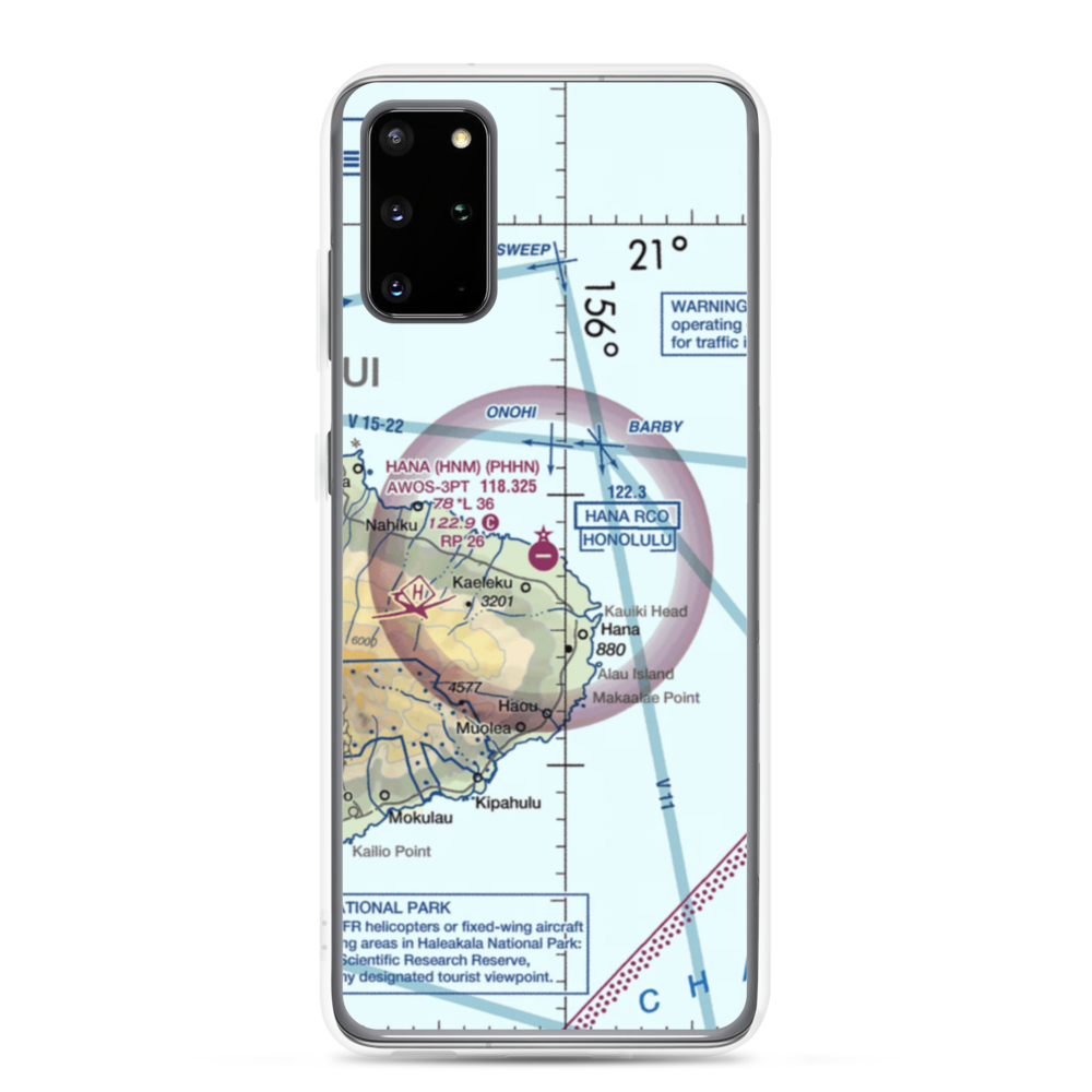 Hana Airport (HNM) VFR Sectional Samsung Case Samsung Galaxy S20 Plus model shown