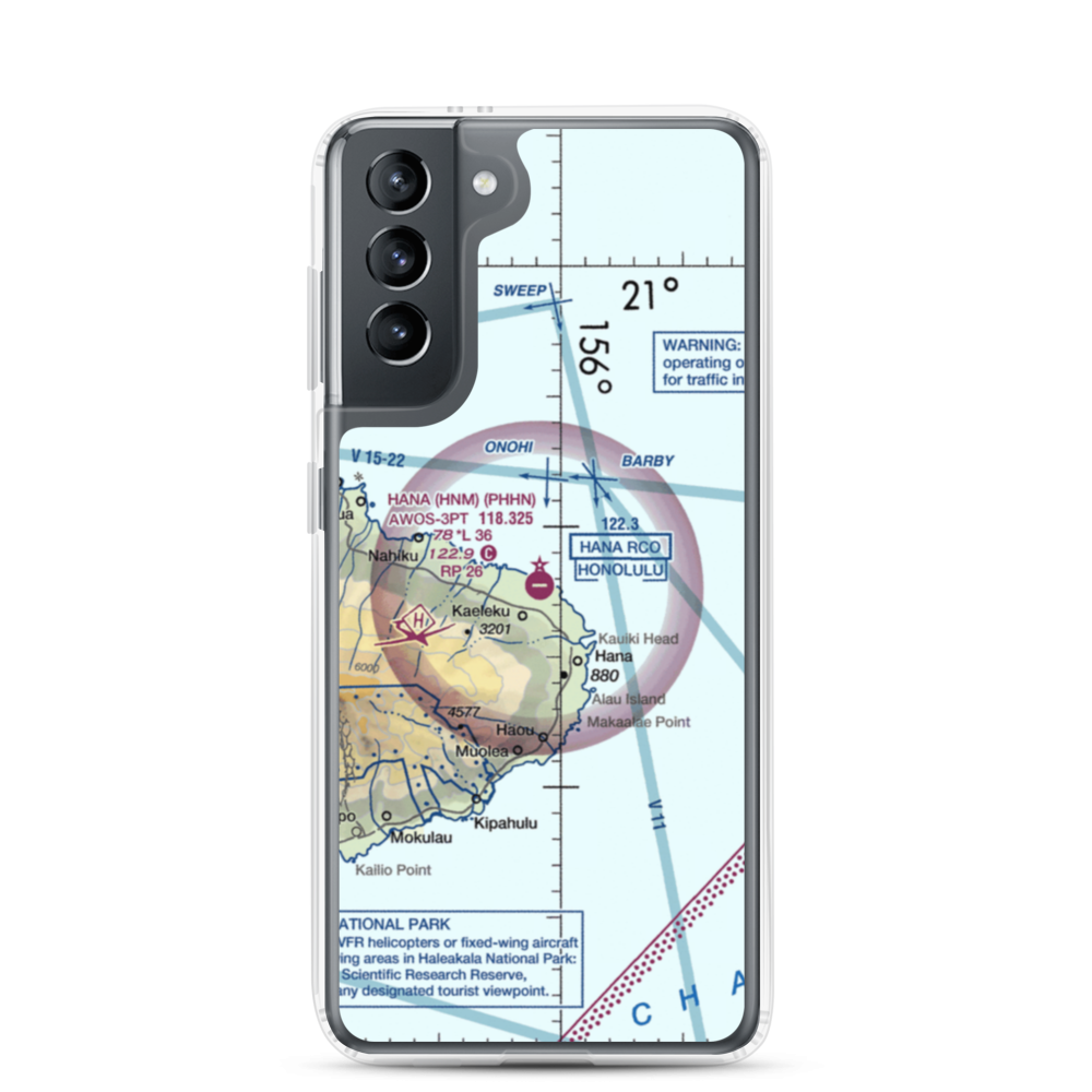 Hana Airport (HNM) VFR Sectional Samsung Case Samsung Galaxy S21 model shown