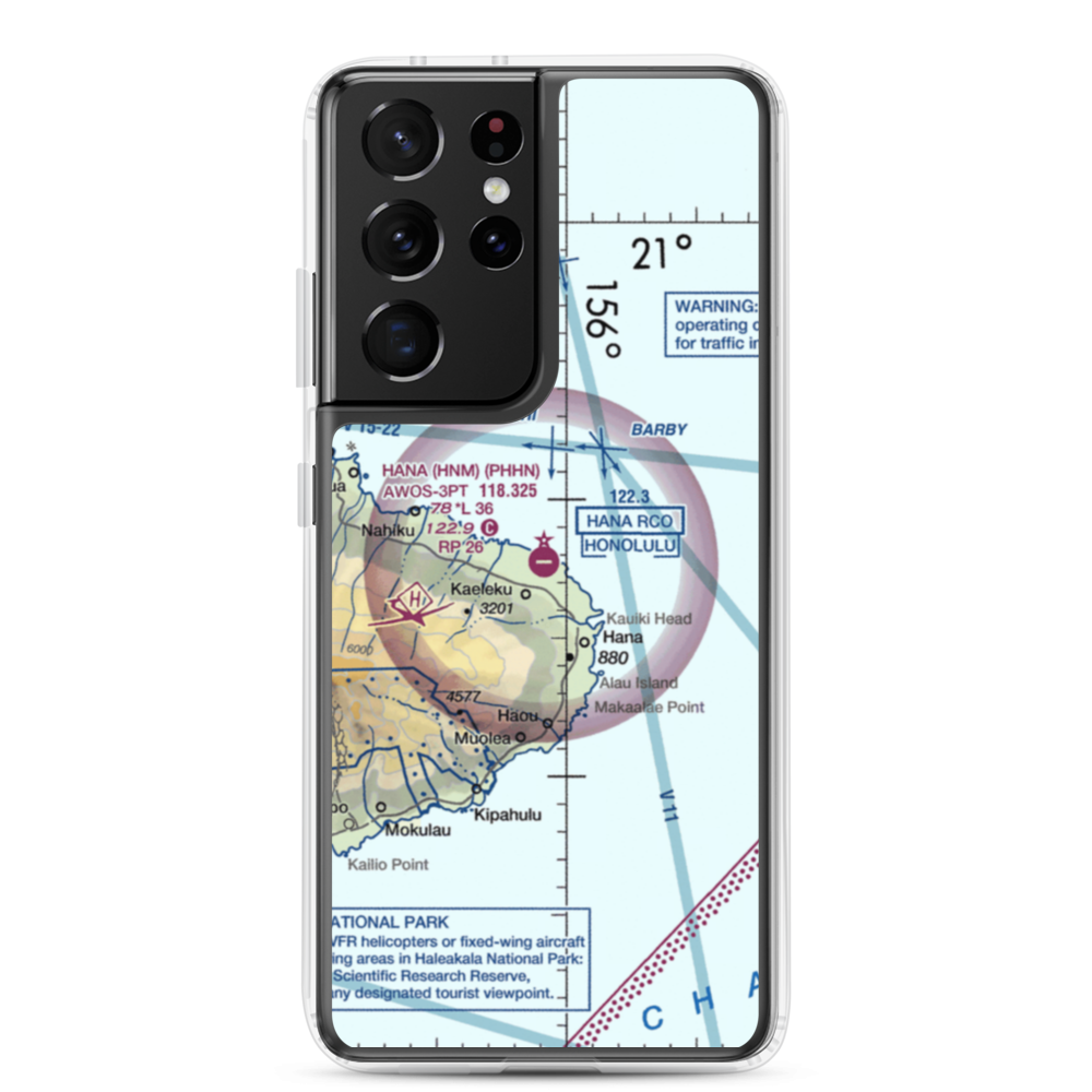 Hana Airport (HNM) VFR Sectional Samsung Case Samsung Galaxy S21 Ultra model shown