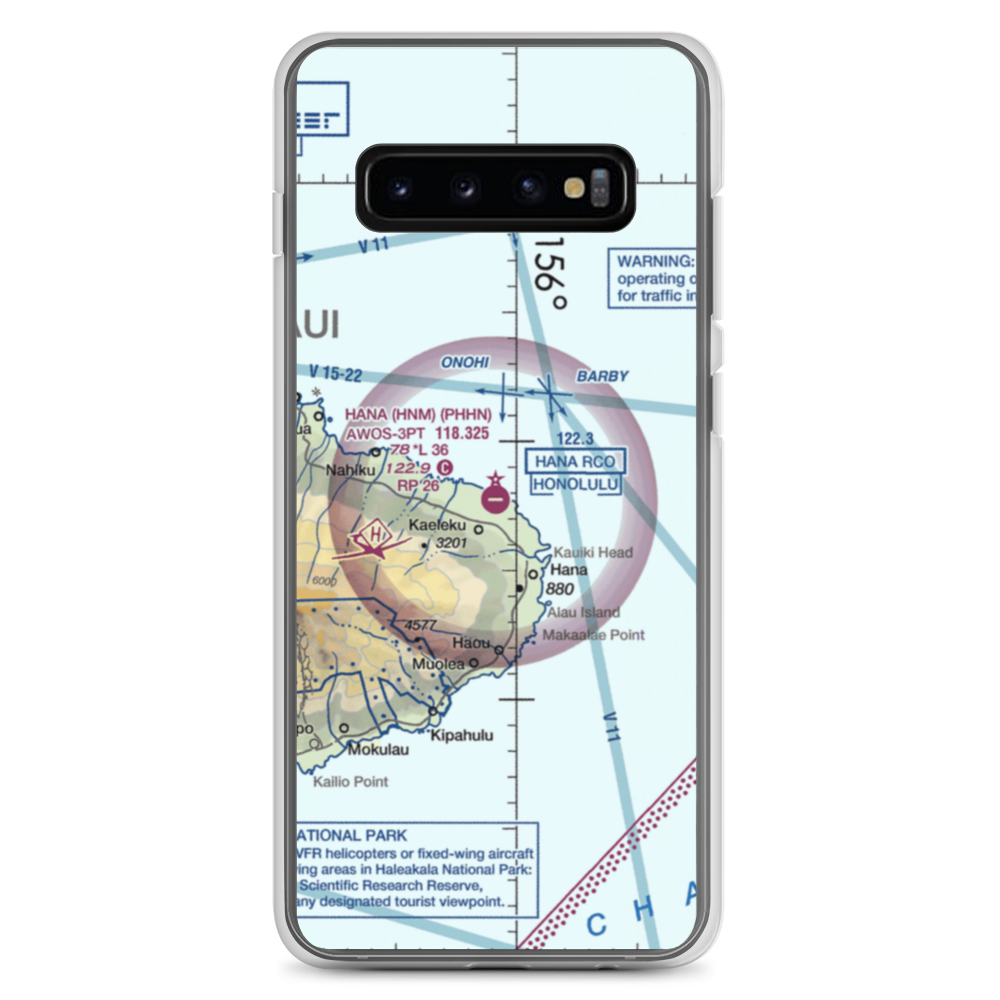 Hana Airport (HNM) VFR Sectional Samsung Case Samsung Galaxy S10+ model shown