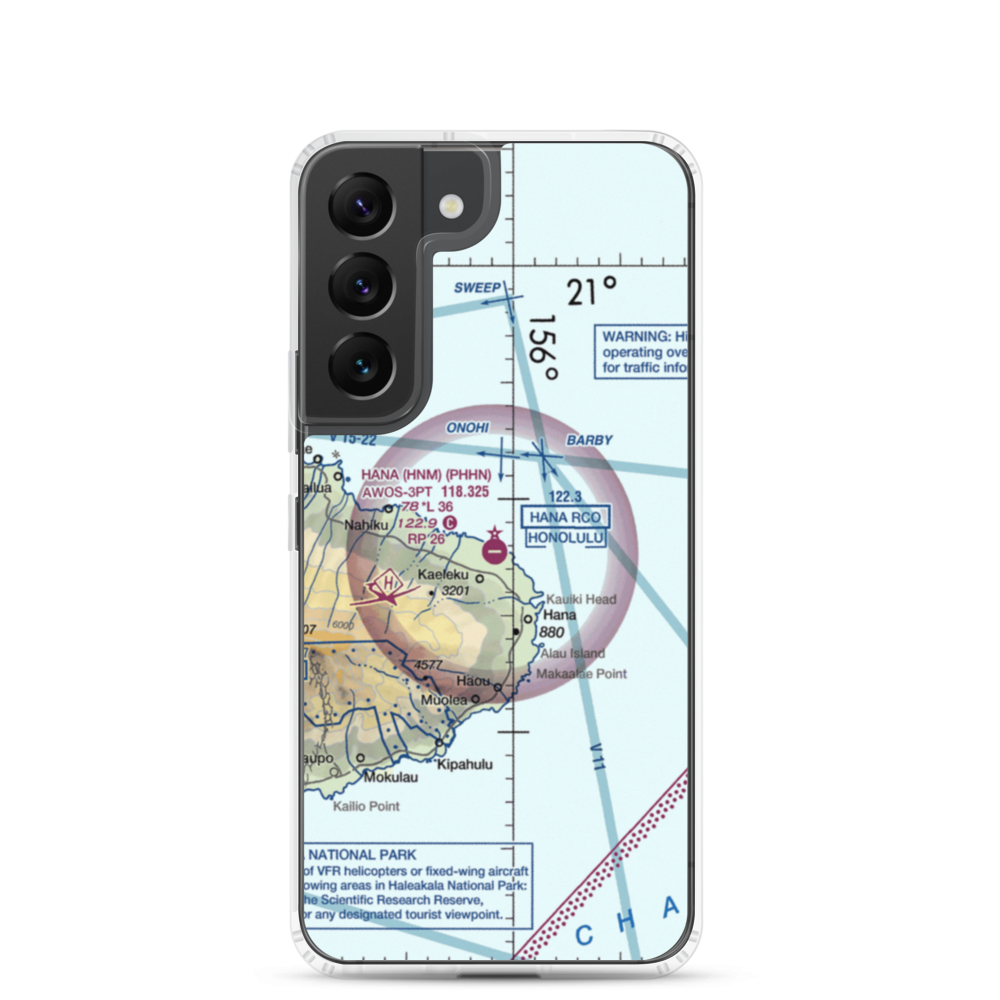 Hana Airport (HNM) VFR Sectional Samsung Case Samsung Galaxy S22 model shown