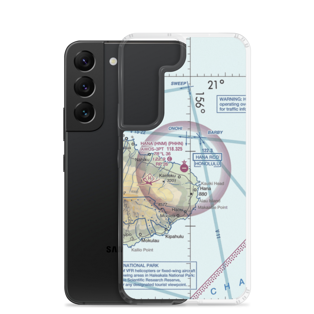 Hana Airport (HNM) VFR Sectional Samsung Case Samsung Galaxy S22 model shown