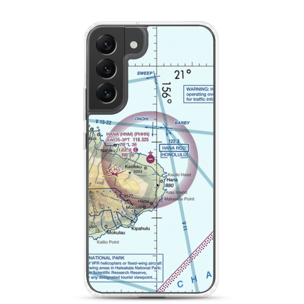 Hana Airport (HNM) VFR Sectional Samsung Case Samsung Galaxy S22 Plus model shown