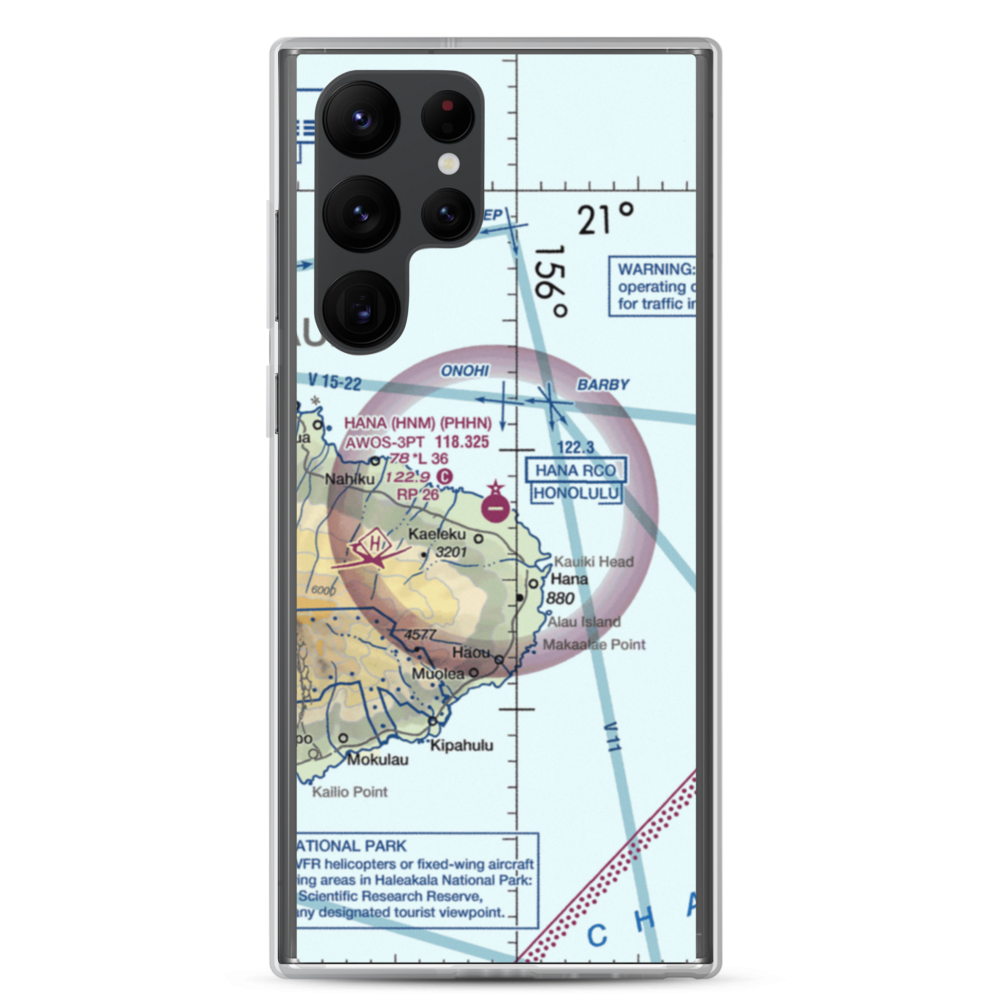 Hana Airport (HNM) VFR Sectional Samsung Case Samsung Galaxy S22 Ultra model shown