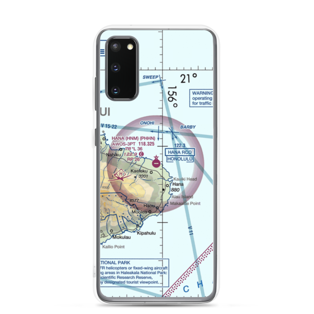 Hana Airport (HNM) VFR Sectional Samsung Case Samsung Galaxy S20 model shown