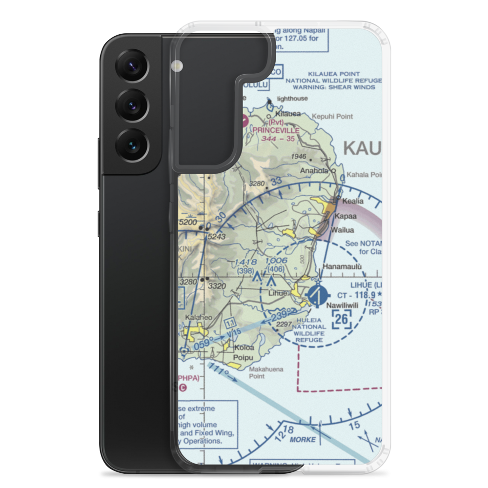 Hanamaulu Airstrip (HI03) VFR Sectional Samsung Case Samsung Galaxy S22 Plus model shown