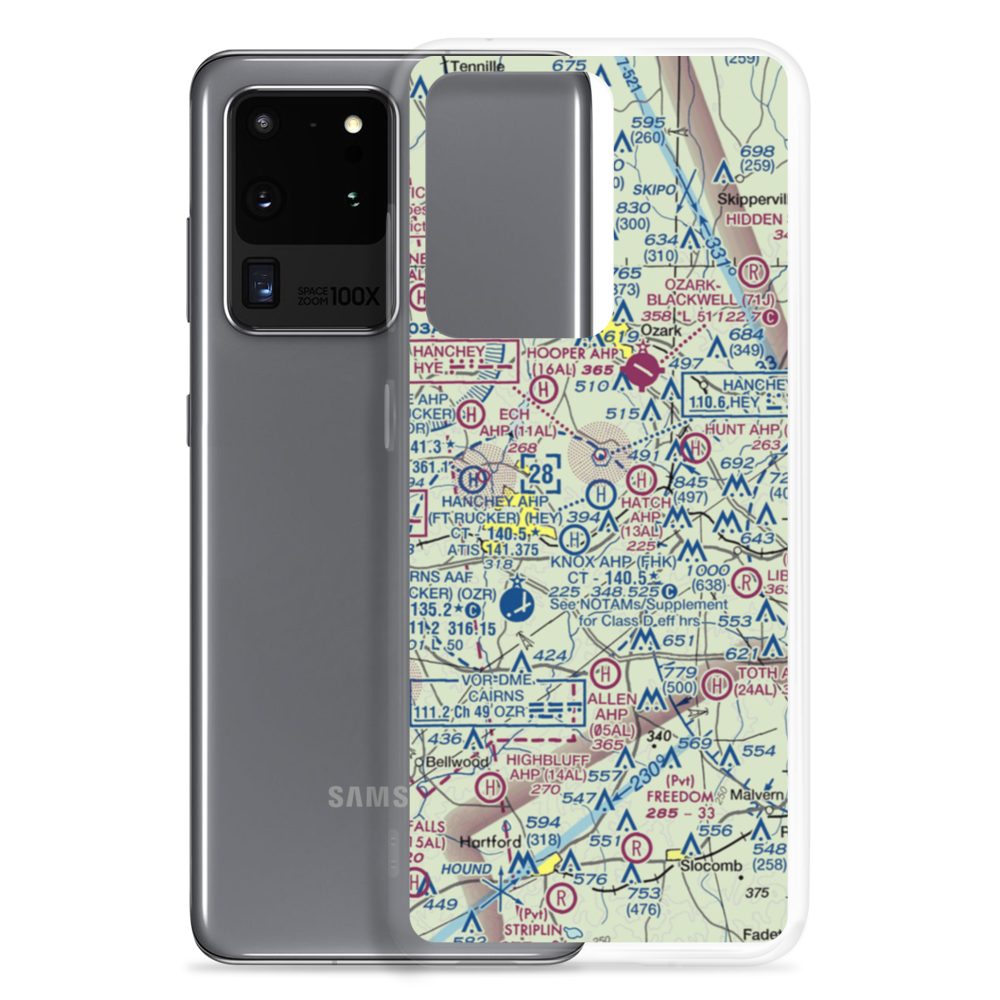 Hanchey Army (Fort Rucker) Heliport (HEY) VFR Sectional Samsung Case Samsung Galaxy S20 Ultra model shown