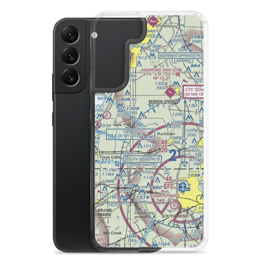 Hancock Airport (6MI6) VFR Sectional Samsung Case Samsung Galaxy S22 Plus model shown