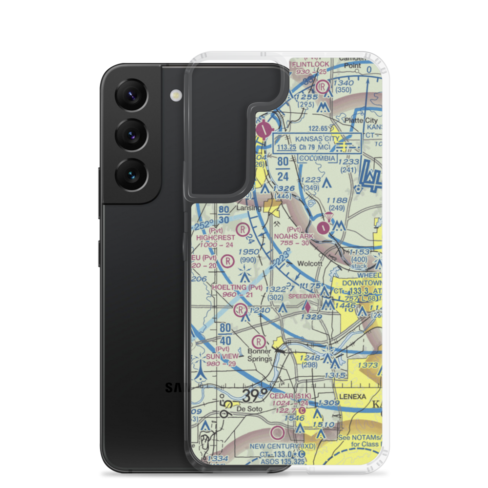 Hancock Airport (SN81) VFR Sectional Samsung Case Samsung Galaxy S22 model shown