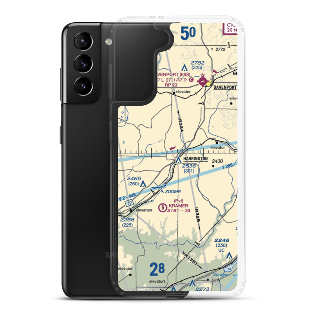 Hanes Airport (3WA2) VFR Sectional Samsung Case Samsung Galaxy S21 Plus model shown