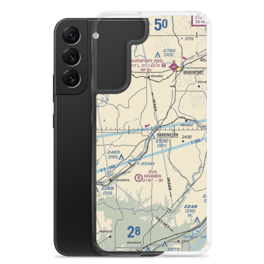 Hanes Airport (3WA2) VFR Sectional Samsung Case Samsung Galaxy S22 Plus model shown