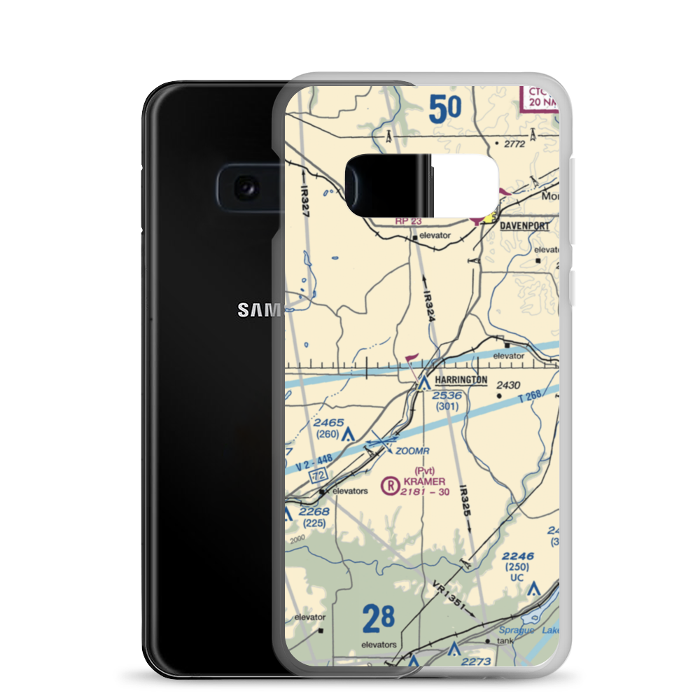 Hanes Airport (3WA2) VFR Sectional Samsung Case Samsung Galaxy S10e model shown
