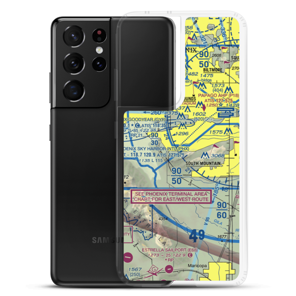 Hangar Haciendas Airport (AZ90) VFR Sectional Samsung Case Samsung Galaxy S21 Ultra model shown