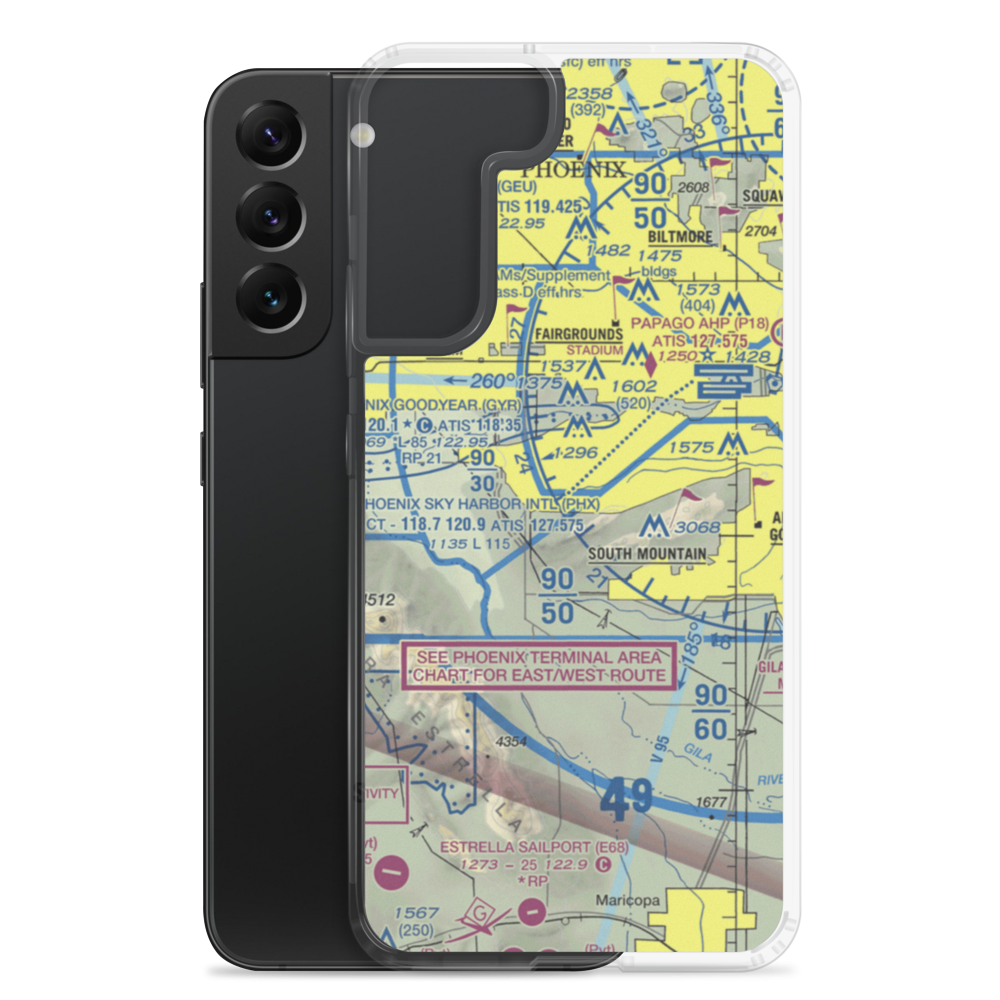 Hangar Haciendas Airport (AZ90) VFR Sectional Samsung Case Samsung Galaxy S22 Plus model shown