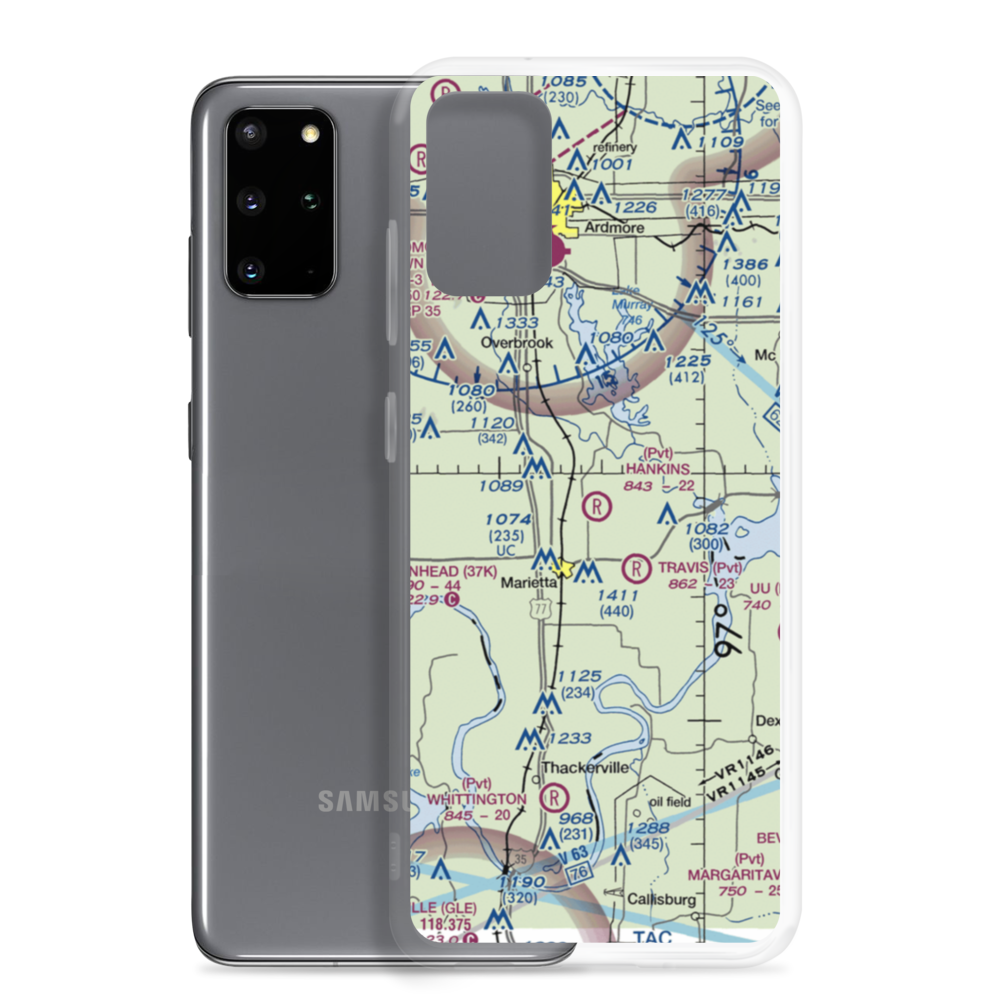Hankins Airport (1OK9) VFR Sectional Samsung Case Samsung Galaxy S20 Plus model shown