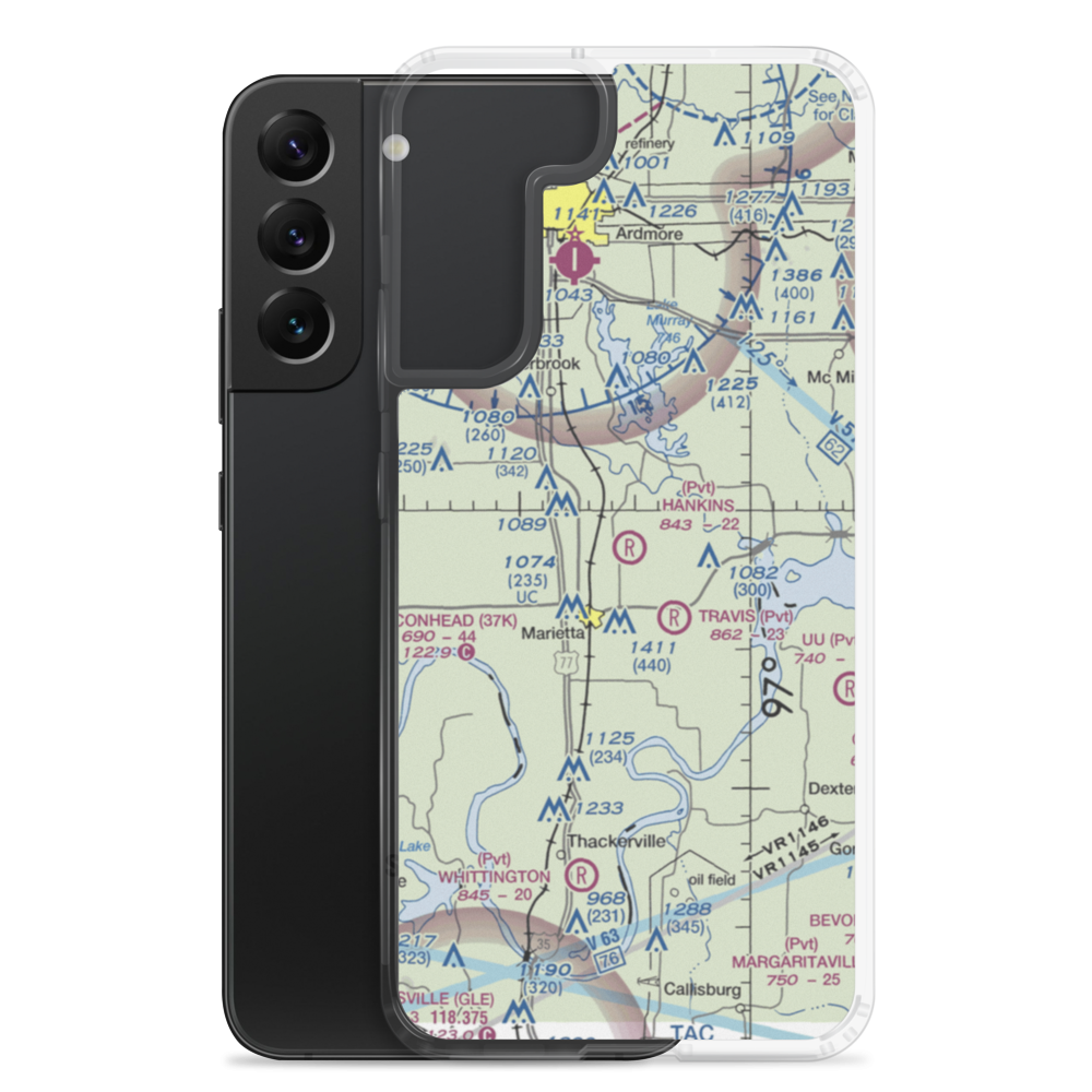 Hankins Airport (1OK9) VFR Sectional Samsung Case Samsung Galaxy S22 Plus model shown