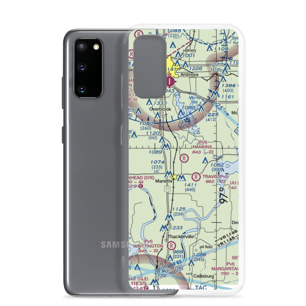 Hankins Airport (1OK9) VFR Sectional Samsung Case Samsung Galaxy S20 model shown