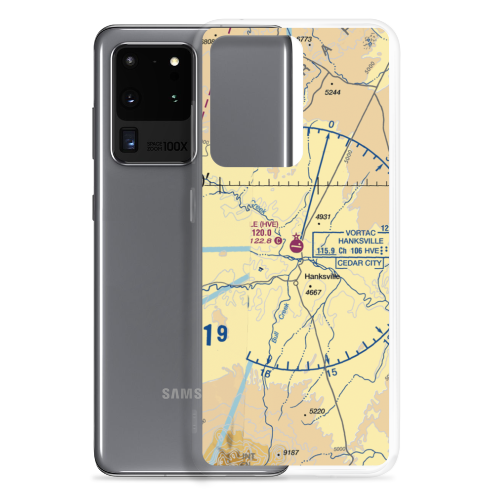 Hanksville Airport (HVE) VFR Sectional Samsung Case Samsung Galaxy S20 Ultra model shown