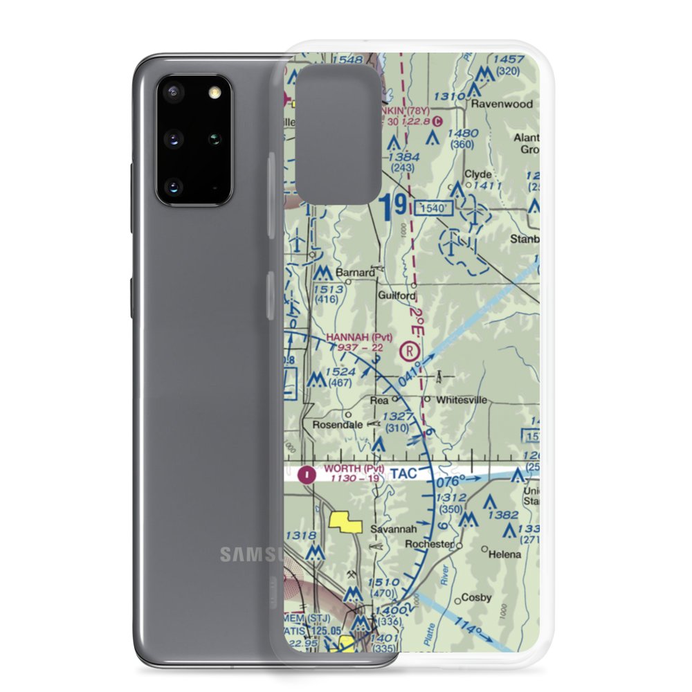 Hannah Airport (31MO) VFR Sectional Samsung Case Samsung Galaxy S20 Plus model shown