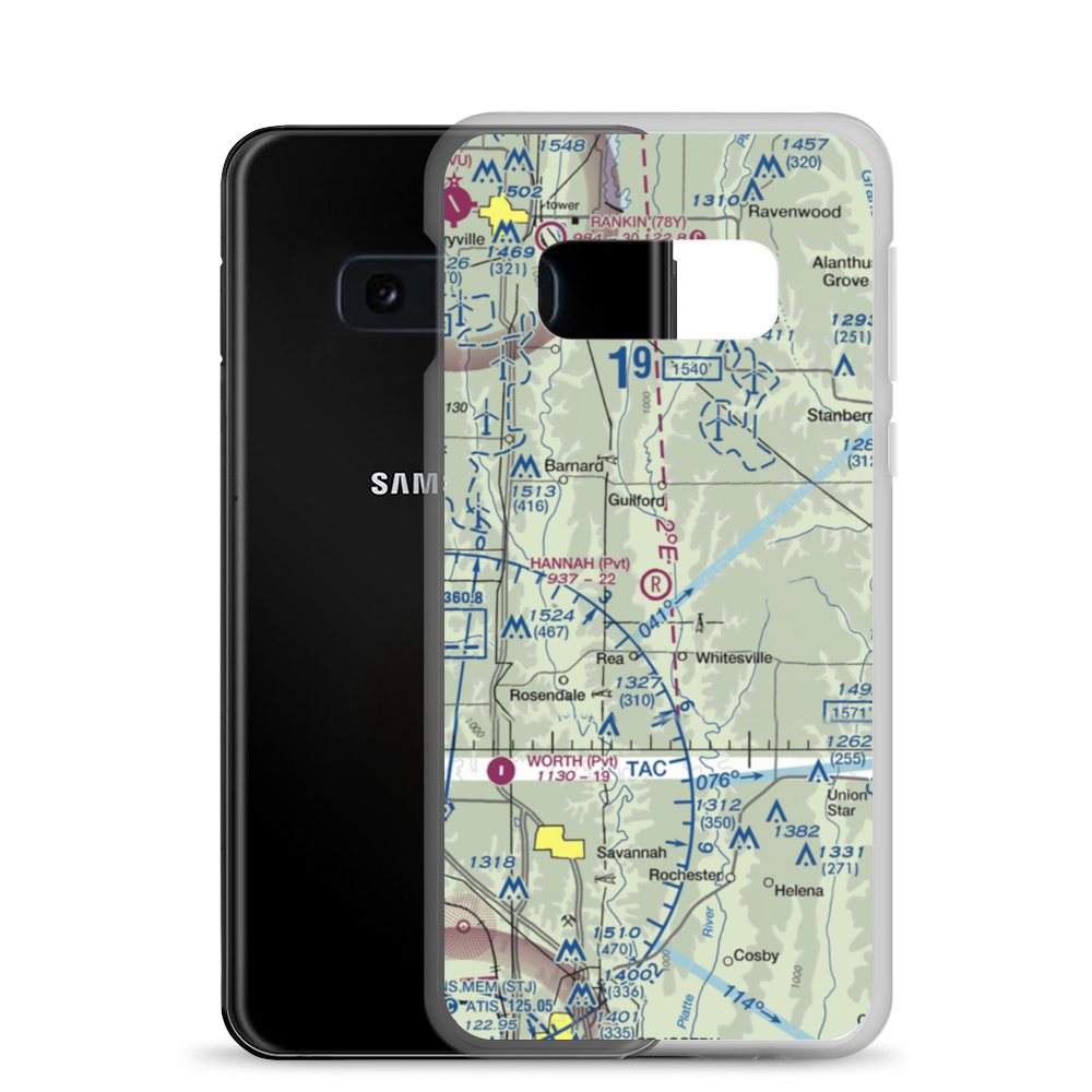 Hannah Airport (31MO) VFR Sectional Samsung Case Samsung Galaxy S10e model shown