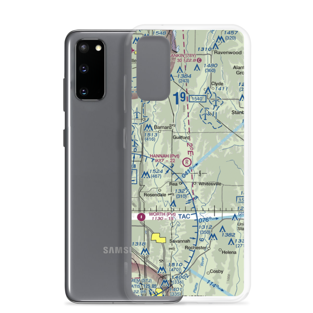Hannah Airport (31MO) VFR Sectional Samsung Case Samsung Galaxy S20 model shown