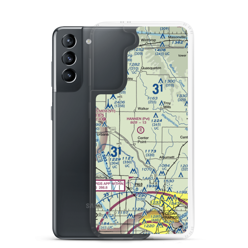 Hannen Airport (0IA8) VFR Sectional Samsung Case Samsung Galaxy S21 model shown