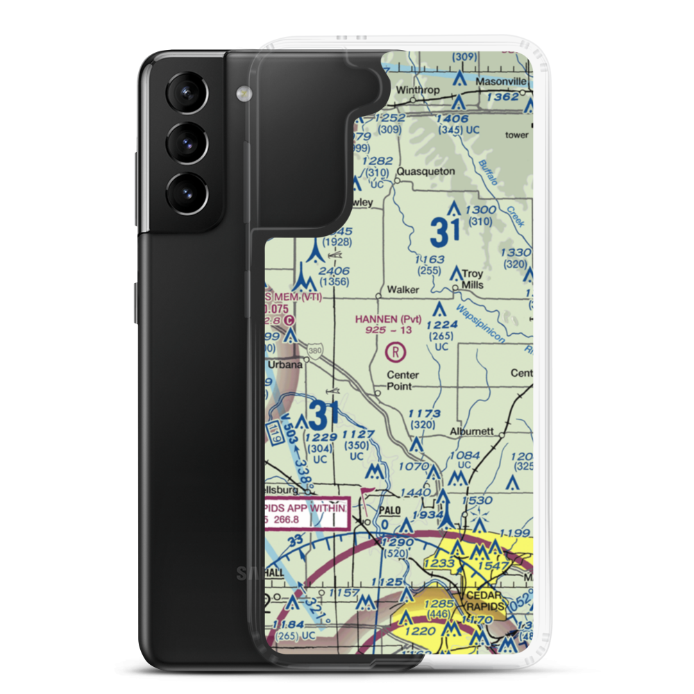 Hannen Airport (0IA8) VFR Sectional Samsung Case Samsung Galaxy S21 Plus model shown