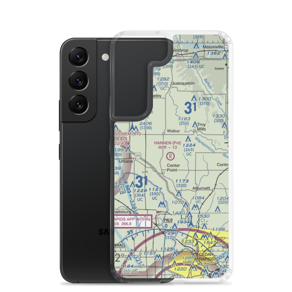 Hannen Airport (0IA8) VFR Sectional Samsung Case Samsung Galaxy S22 model shown