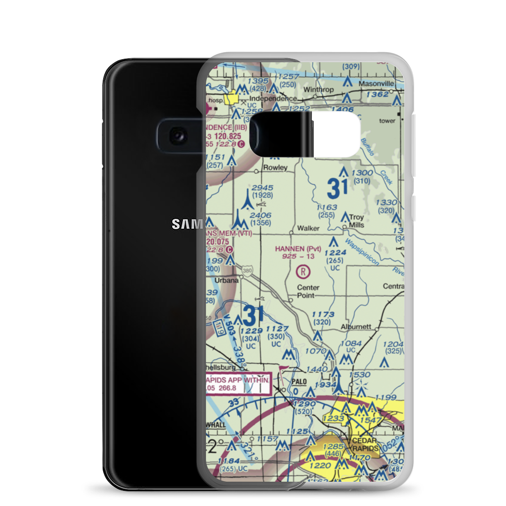 Hannen Airport (0IA8) VFR Sectional Samsung Case Samsung Galaxy S10e model shown